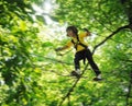 Girl in adventure park Royalty Free Stock Photo