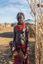 Girl from the African tribe Dasanesh, Omorate, Omo Valley, Ethiopia Royalty Free Stock Photo