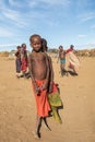 Girl from the African tribe Dasanesh, Omorate, Omo Valley, Ethiopia Royalty Free Stock Photo