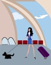 Girl in the airport Royalty Free Stock Photo