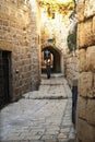 Girl in alley, Old Jaffa City, Israel Royalty Free Stock Photo