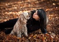 Girl and american cocker spaniel Royalty Free Stock Photo