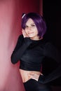 Girl anime with purple hair Japan Cosplay