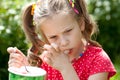 Girl with an appetite for eating ice cream