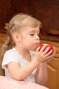 Girl with apple Royalty Free Stock Photo