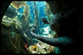 Girl in aquarium