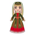 The girl in the Armenian national clothes