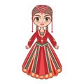 The girl in the Armenian national clothes