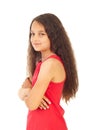 Girl with arms folded in semi profile