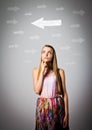 Girl and arrows. Royalty Free Stock Photo