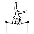 Girl athlete artistic gymnastic outline