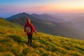 Girl athlete watching the sunset. Royalty Free Stock Photo