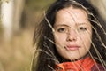 Girl, autumn field Royalty Free Stock Photo