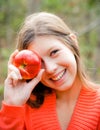 Girl in autumn forest Royalty Free Stock Photo