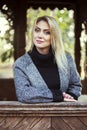 Girl in autumnal park Royalty Free Stock Photo