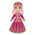 The girl in the Azerbaijanian suit.