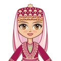 The girl in the Azerbaijanian suit. Historical clothes .Portrait, avatar