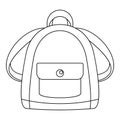 Girl backpack icon, outline style