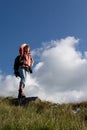 Girl backpacker. Royalty Free Stock Photo