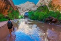 Girl Backpacker hiking Coyote Gulch Escalante