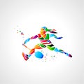 Girl badminton player abstract vector eps illustration