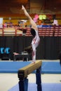 Girl on Balance Beam Royalty Free Stock Photo