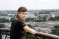 Girl on the Balcony Royalty Free Stock Photo