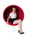 Girl in ball chair Royalty Free Stock Photo