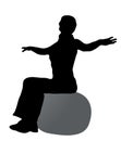 Girl on ball silhouette