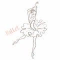 Girl ballerina. Ballet. Logotype. Dancer. Vector illustration