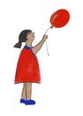 Girl with a balloon in her hands Royalty Free Stock Photo