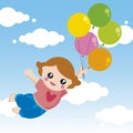 girl with balloons Royalty Free Stock Photo