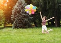 girl with balloons Royalty Free Stock Photo