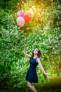 Girl with balloons