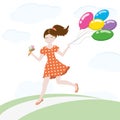 Girl with balloons