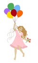 Girl and balloons Royalty Free Stock Photo