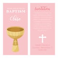 Baptism card illustration Royalty Free Stock Photo