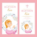 Girl baptism invitation card