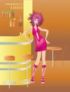 Girl in bar Royalty Free Stock Photo