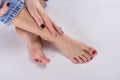 Girl Show Soles and Toes Royalty Free Stock Photo