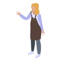 Girl barista icon, isometric style