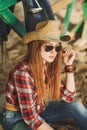 Girl in the barn