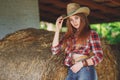 Girl in the barn Royalty Free Stock Photo