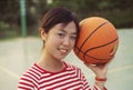 Girl and basketball