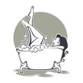 Girl in bath
