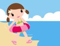 Girl at the beach Royalty Free Stock Photo