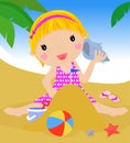 Girl on beach Royalty Free Stock Photo