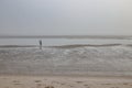 Girl on beach in Blavand, Denmark Royalty Free Stock Photo