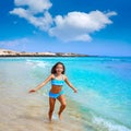 Girl on the beach Fuerteventura at Canary Islands Royalty Free Stock Photo