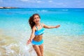 Girl on the beach Fuerteventura at Canary Islands Royalty Free Stock Photo